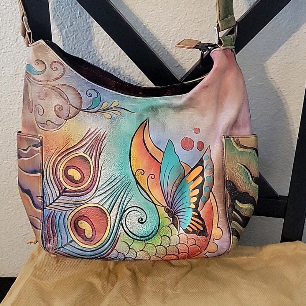 Anuschka Painted Leather Handbag
